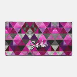 Chic pink lila grau geometrisch schreibtischunterlage