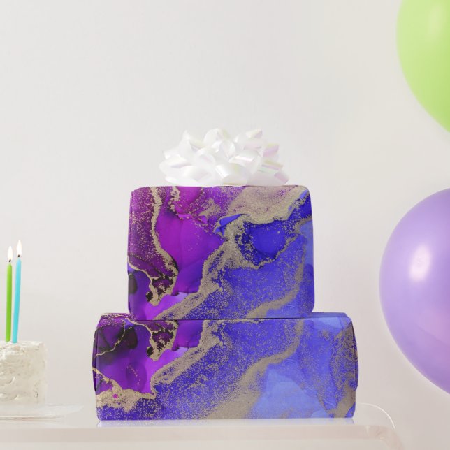 Chic Pink Lila Jewel Tonink Wash Geschenkpapier (Partygeschenke)