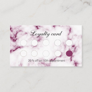 Chic Pink Marble Nail Salon Loyalty Card Treuekarte