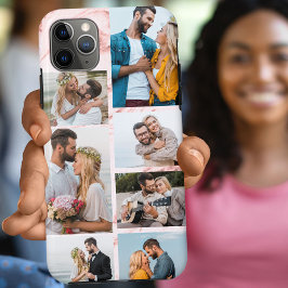 Chic Pink Marmor 7 Foto Collage Case-Mate iPhone Hülle