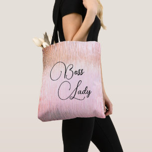 Chic Pink Mattiert Glass Boss Lady Tote Bag