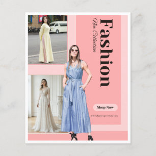 Chic Pink & Moderne Serif Mode Neue Kollektion Flyer