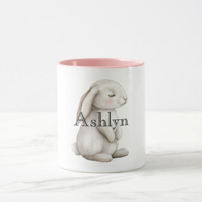 Chic Pink Niedlich Bunny Tasse (Zentrum)