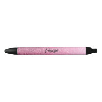 Chic Pink Ombre Glitzer Black Ink Pen