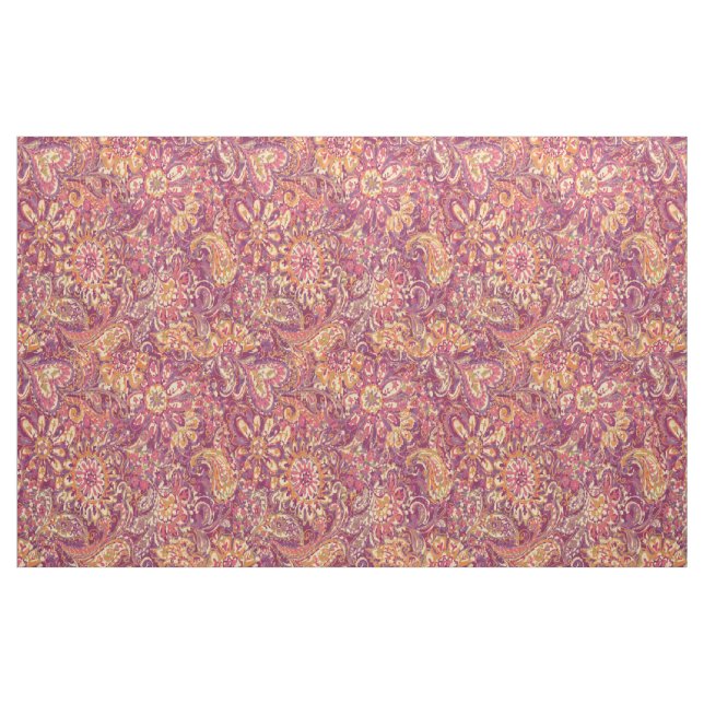 Chic Pink Orange Lila Floral Paisley Muster Stoff (Fat Quarter (45,7 x 55,9 cm))