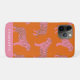 Chic Pink Orange Tiger Muster Personalisierter Nam Case-Mate iPhone Hülle (Rückseite (Horizontal))