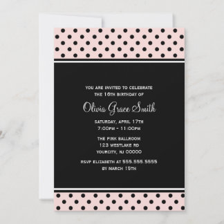 Chic Pink Polka Dots Einladung