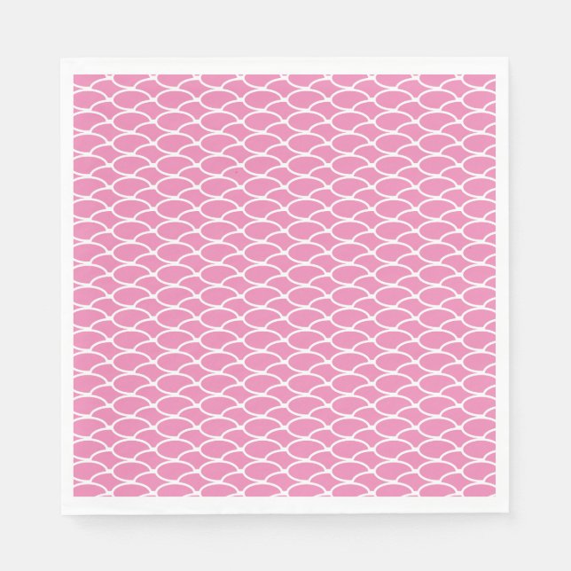 Chic Pink Repetier Geometric Ocean Waves Muster Serviette (Vorderseite)