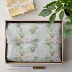Chic Pink Romantic Blue White Floral Wedding Seidenpapier