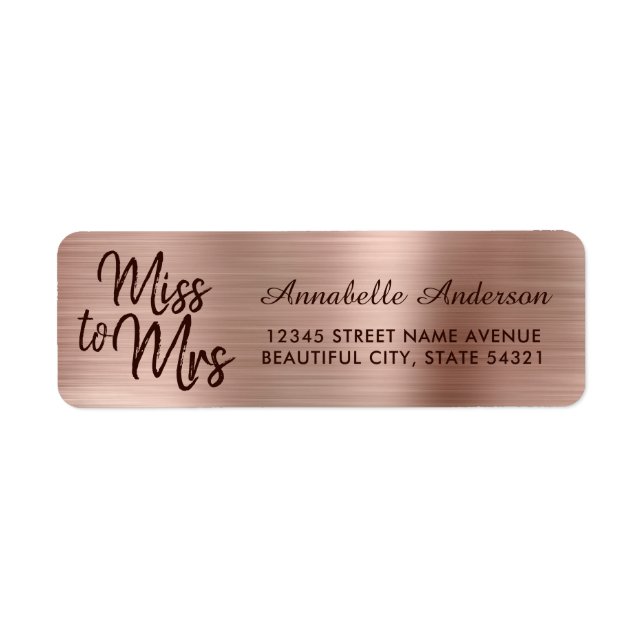 Chic Pink Rose Gold Metallfolie Sparkle Miss an Mr (Vorne)