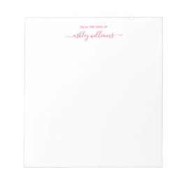 Chic Pink Script aus dem Schreibtisch mit eigenem  Notizblock