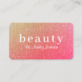 Chic Pink Sparkle Beauty Salon Loyalität Visitenkarte