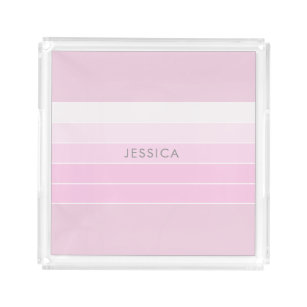 Chic Pink Stripe Muster Vanity Tray Acryl Tablett