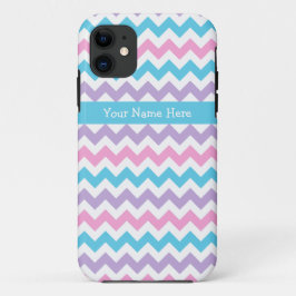 Chic Pink, Türkis, Mauve und White Chevrons Case-Mate iPhone Hülle