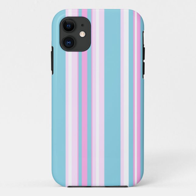 Chic Pink, Türkis, White Stripe iPhone 5 Fall Case-Mate iPhone Hülle (Rückseite)