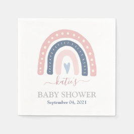 Chic Pink und Blue Rainbow Baby Dusche Serviette