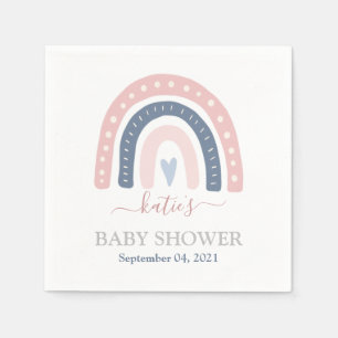 Chic Pink und Blue Rainbow Baby Dusche Serviette