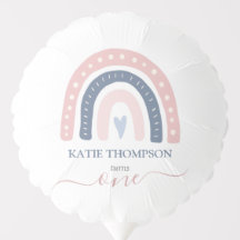 Chic Pink und Blue Rainbow Boho Erster Geburtstag