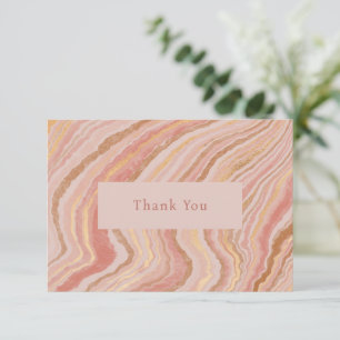 Chic Pink und Gold Marmor Modern Dankeskarte
