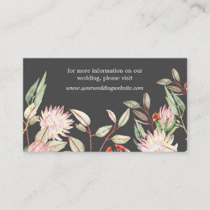 Chic Pink und Gray Australian Floral Website Card. Begleitkarte