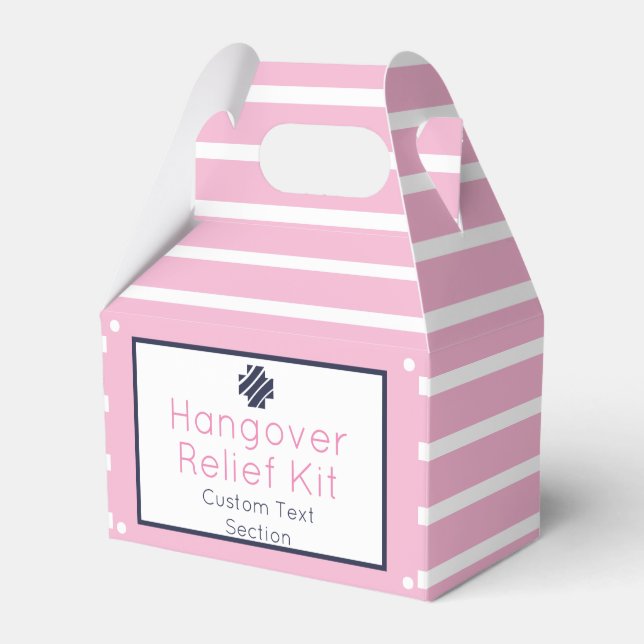 Chic Pink und Navy Hangover Relief Kit Gevor Box Geschenkschachtel (Vorderseite)
