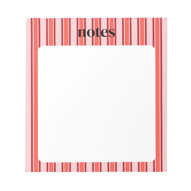 Chic Pink und Rot, individuell einstellbare Statio Notizblock (Vorderseite)