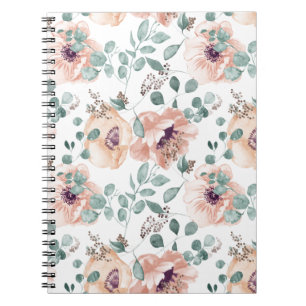 Chic Pink Watercolor Blume Notebook Notizblock