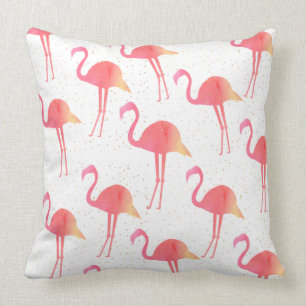 Chic Pink Watercolor Flamingo Muster Kissen