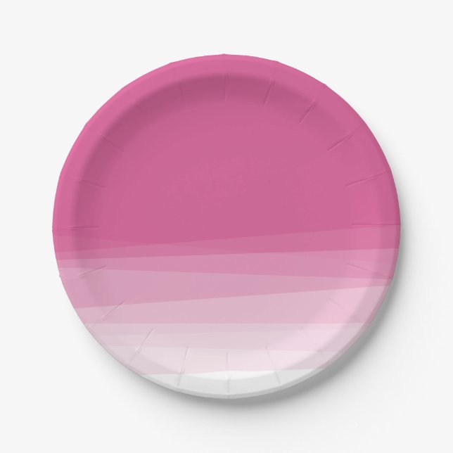 Chic Pink Watercolor Ombre Pappteller (Vorderseite)