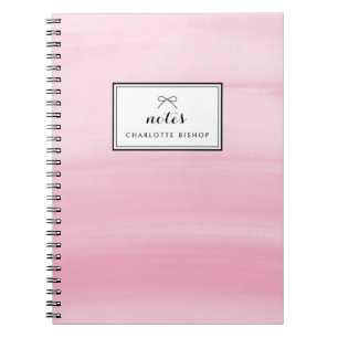 Chic Pink Watercolor Wash Modern Notizblock
