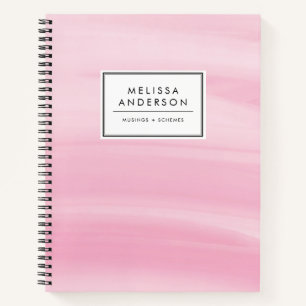 Chic Pink Watercolor Wash Modern Notizbuch