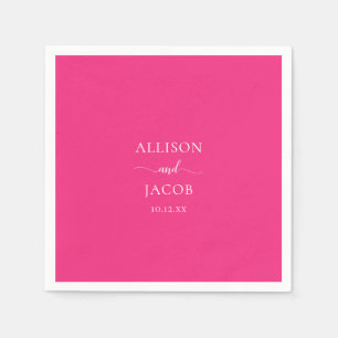 Chic Pink Wedding Napkins Serviette