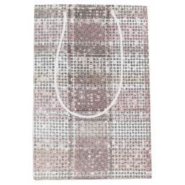 Chic Pink White Kariert Stripes Christmas Sparkor Mittlere Geschenktüte