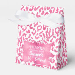 Chic Pink White Leopard Print Geschenkschachtel