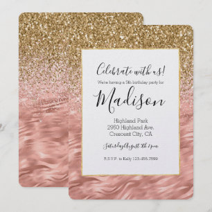 Chic Pink Zebra Print Glitz Einladung