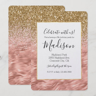 Chic Pink Zebra Print Glitz Einladung