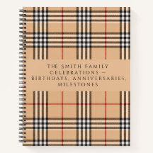 Chic Plaid Warm Tan | Anpassbarer Text Feiertag