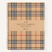 Chic Plaid Warm Tan | Anpassbarer Text Feiertag