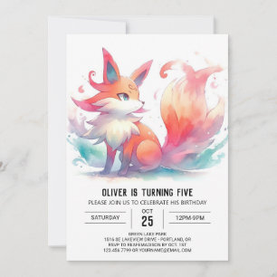 Chic Playful Fox Geburtstag Einladung