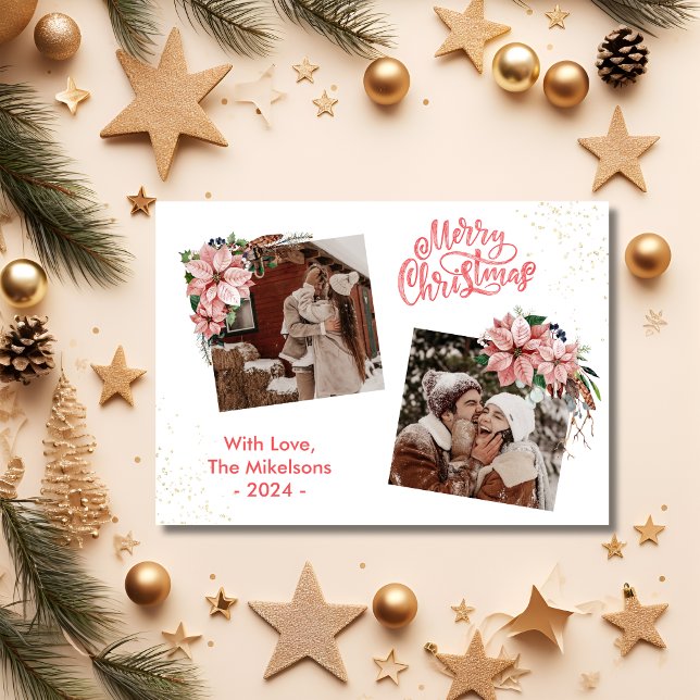 Chic Poinsettia Frohe Weihnachten 2 Foto Urlaub (Von Creator hochgeladen)