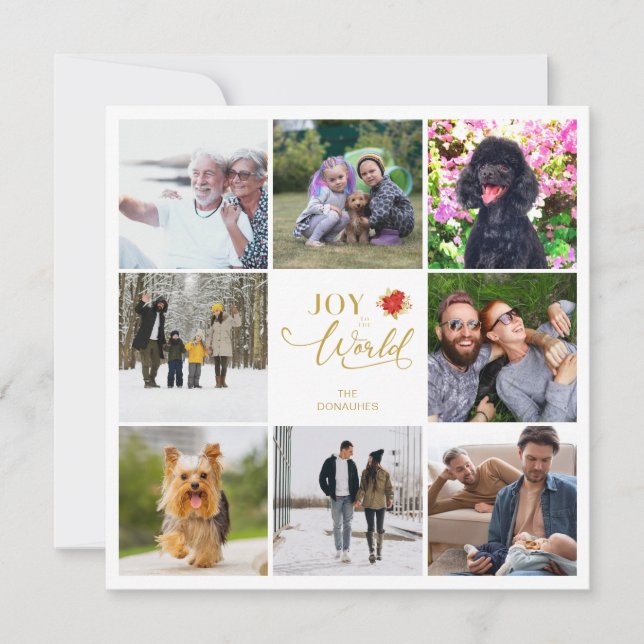 Chic Poinsettias Collage 8 Fotos Weihnachten (Vorderseite)