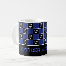 Chic Police Officer Thin Blue Line Abzeichen Muste Kaffeetasse
