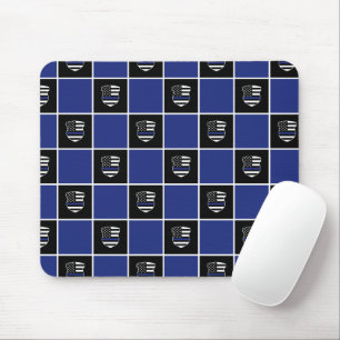Chic Police Officer Thin Blue Line Abzeichen Muste Mousepad