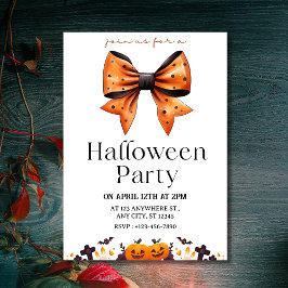 Chic Polka Dot Bow Halloween-Party Einladung