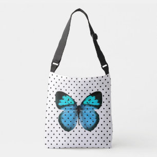 Chic Polka Dot Butterfly Cross Body Bag Tragetaschen Mit Langen Trägern