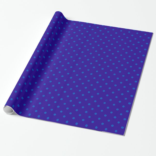 Chic Polka Dot Wrapping Paper: Zwei Blues Geschenkpapier (Ungerollt)