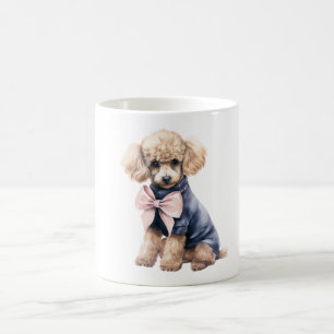Chic Poodle in Pink & Blue Kaffeetasse