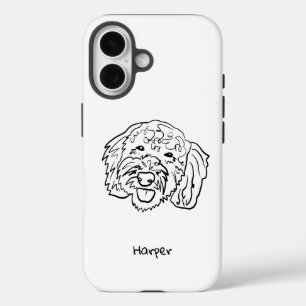 Chic Poodle Kontur: Persönliche Bearbeitung Ihres  iPhone 16 Hülle