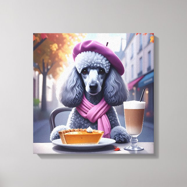 Chic Poodle (Pumpkin Pie & Pumpkin Spice Latte) Leinwanddruck (Vorderseite)