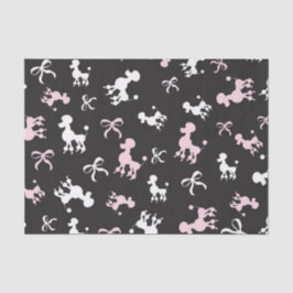 Chic Poodles Rosa und Schwarz Seidenpapier